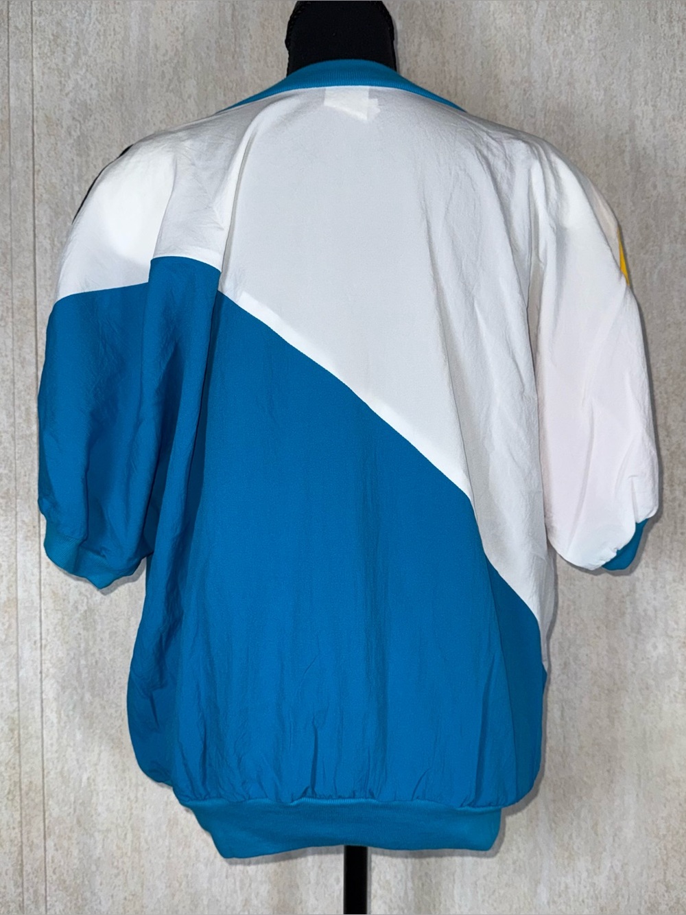 Vintage 80s Geometric Colorblock Pullover Top Multicolor Retro Women XL USA Made - Picture 2 of 7